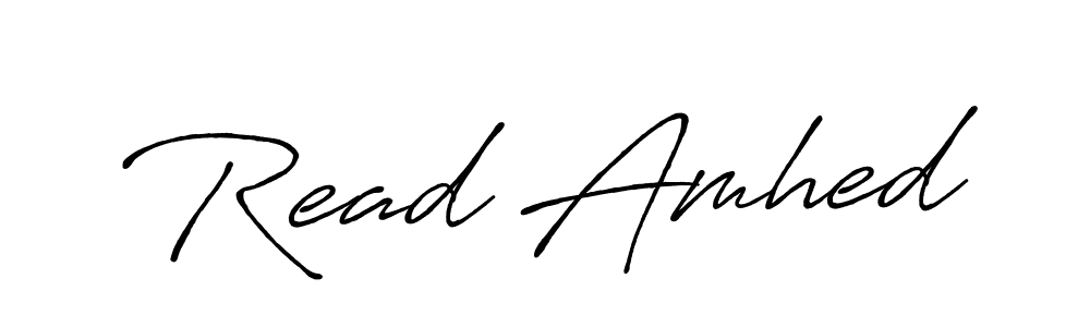 How to make Read Amhed name signature. Use Antro_Vectra_Bolder style for creating short signs online. This is the latest handwritten sign. Read Amhed signature style 7 images and pictures png