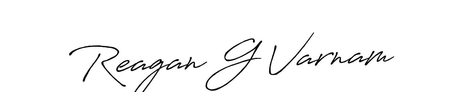 Use a signature maker to create a handwritten signature online. With this signature software, you can design (Antro_Vectra_Bolder) your own signature for name Reagan G Varnam. Reagan G Varnam signature style 7 images and pictures png