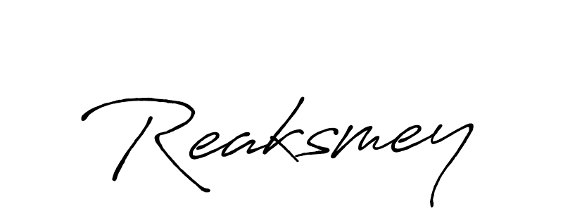 Reaksmey stylish signature style. Best Handwritten Sign (Antro_Vectra_Bolder) for my name. Handwritten Signature Collection Ideas for my name Reaksmey. Reaksmey signature style 7 images and pictures png