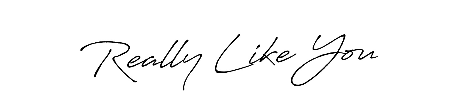 How to make Really Like You name signature. Use Antro_Vectra_Bolder style for creating short signs online. This is the latest handwritten sign. Really Like You signature style 7 images and pictures png
