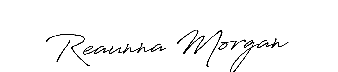 Reaunna Morgan stylish signature style. Best Handwritten Sign (Antro_Vectra_Bolder) for my name. Handwritten Signature Collection Ideas for my name Reaunna Morgan. Reaunna Morgan signature style 7 images and pictures png