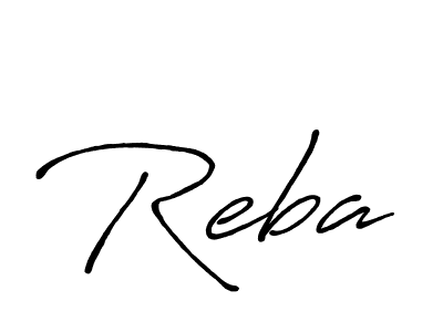 Use a signature maker to create a handwritten signature online. With this signature software, you can design (Antro_Vectra_Bolder) your own signature for name Reba. Reba signature style 7 images and pictures png