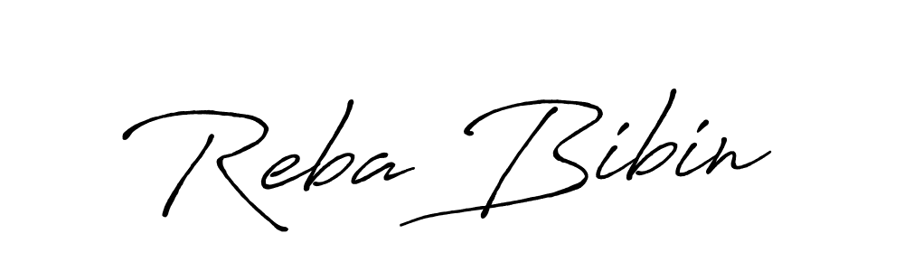How to make Reba Bibin name signature. Use Antro_Vectra_Bolder style for creating short signs online. This is the latest handwritten sign. Reba Bibin signature style 7 images and pictures png
