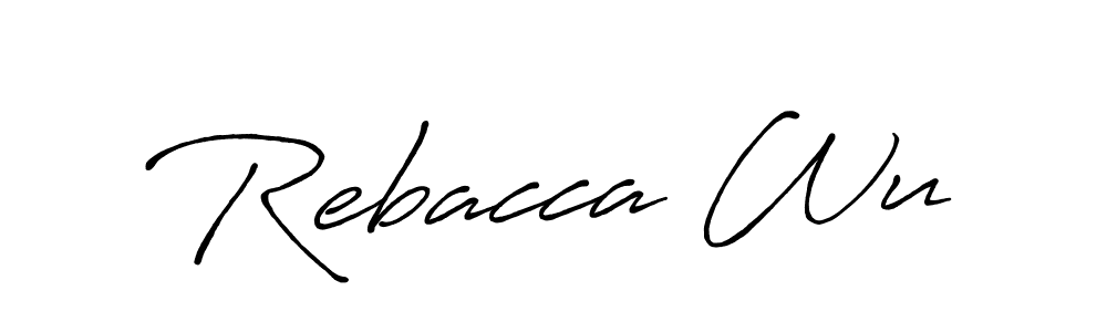 Antro_Vectra_Bolder is a professional signature style that is perfect for those who want to add a touch of class to their signature. It is also a great choice for those who want to make their signature more unique. Get Rebacca Wu name to fancy signature for free. Rebacca Wu signature style 7 images and pictures png