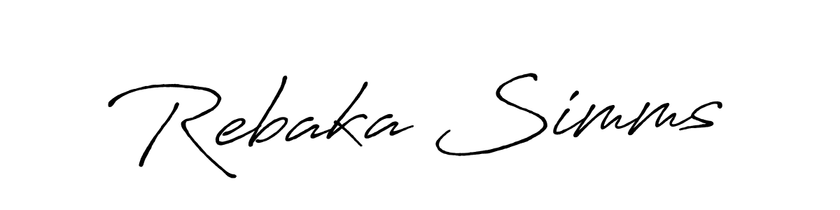 Once you've used our free online signature maker to create your best signature Antro_Vectra_Bolder style, it's time to enjoy all of the benefits that Rebaka Simms name signing documents. Rebaka Simms signature style 7 images and pictures png