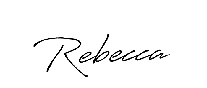 Make a beautiful signature design for name Rebecca. With this signature (Antro_Vectra_Bolder) style, you can create a handwritten signature for free. Rebecca signature style 7 images and pictures png