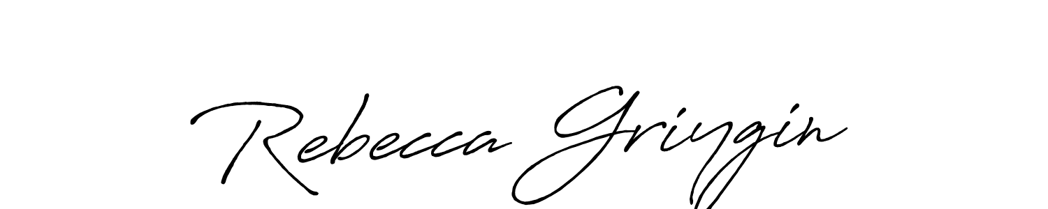 Make a beautiful signature design for name Rebecca Griygin. With this signature (Antro_Vectra_Bolder) style, you can create a handwritten signature for free. Rebecca Griygin signature style 7 images and pictures png