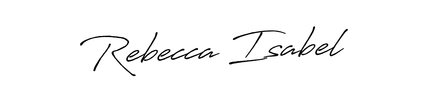 Also You can easily find your signature by using the search form. We will create Rebecca Isabel name handwritten signature images for you free of cost using Antro_Vectra_Bolder sign style. Rebecca Isabel signature style 7 images and pictures png