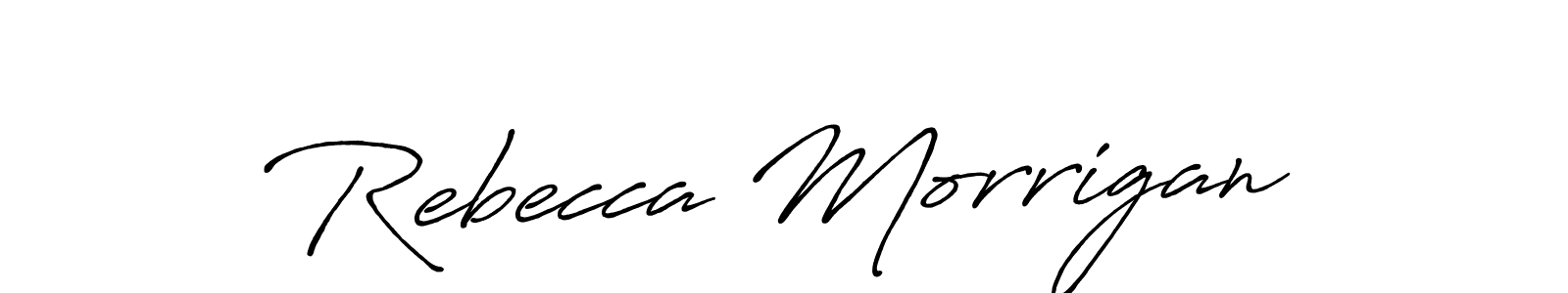 You should practise on your own different ways (Antro_Vectra_Bolder) to write your name (Rebecca Morrigan) in signature. don't let someone else do it for you. Rebecca Morrigan signature style 7 images and pictures png