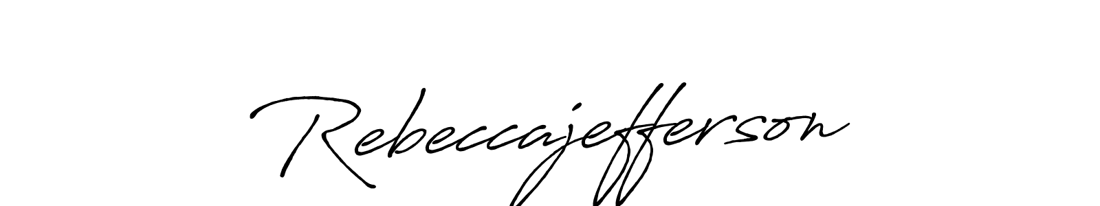 How to make Rebeccajefferson name signature. Use Antro_Vectra_Bolder style for creating short signs online. This is the latest handwritten sign. Rebeccajefferson signature style 7 images and pictures png