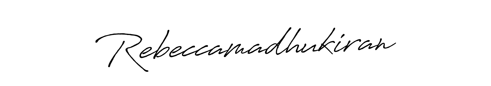 Design your own signature with our free online signature maker. With this signature software, you can create a handwritten (Antro_Vectra_Bolder) signature for name Rebeccamadhukiran. Rebeccamadhukiran signature style 7 images and pictures png