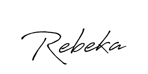 Make a beautiful signature design for name Rebeka. With this signature (Antro_Vectra_Bolder) style, you can create a handwritten signature for free. Rebeka signature style 7 images and pictures png