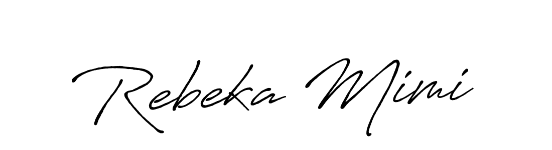 Rebeka Mimi stylish signature style. Best Handwritten Sign (Antro_Vectra_Bolder) for my name. Handwritten Signature Collection Ideas for my name Rebeka Mimi. Rebeka Mimi signature style 7 images and pictures png