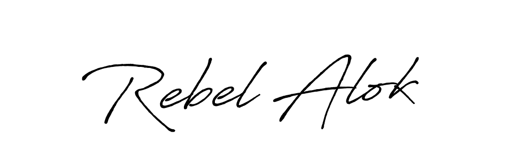 Use a signature maker to create a handwritten signature online. With this signature software, you can design (Antro_Vectra_Bolder) your own signature for name Rebel Alok. Rebel Alok signature style 7 images and pictures png