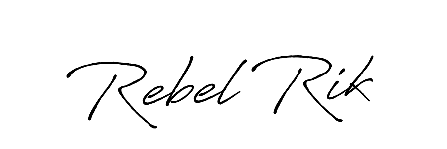 It looks lik you need a new signature style for name Rebel Rik. Design unique handwritten (Antro_Vectra_Bolder) signature with our free signature maker in just a few clicks. Rebel Rik signature style 7 images and pictures png