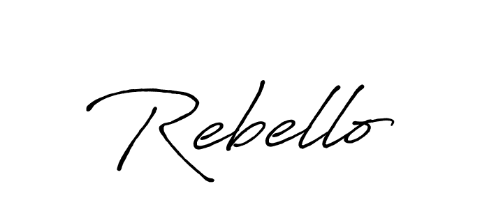 How to make Rebello signature? Antro_Vectra_Bolder is a professional autograph style. Create handwritten signature for Rebello name. Rebello signature style 7 images and pictures png