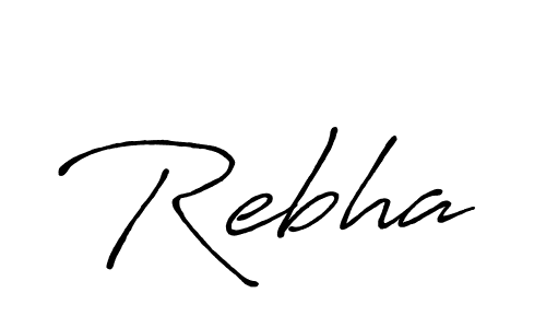 if you are searching for the best signature style for your name Rebha. so please give up your signature search. here we have designed multiple signature styles  using Antro_Vectra_Bolder. Rebha signature style 7 images and pictures png