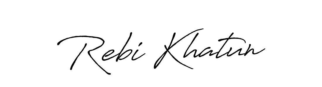 How to make Rebi Khatun signature? Antro_Vectra_Bolder is a professional autograph style. Create handwritten signature for Rebi Khatun name. Rebi Khatun signature style 7 images and pictures png