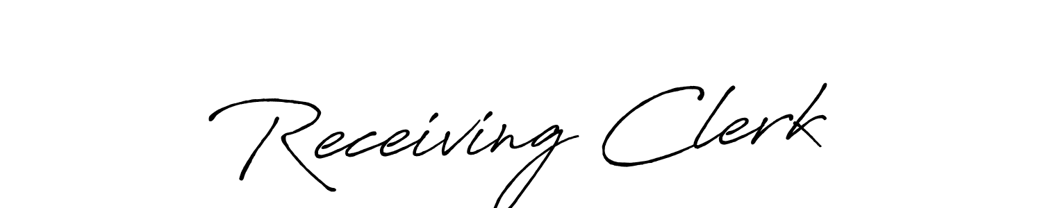 Also You can easily find your signature by using the search form. We will create Receiving Clerk name handwritten signature images for you free of cost using Antro_Vectra_Bolder sign style. Receiving Clerk signature style 7 images and pictures png