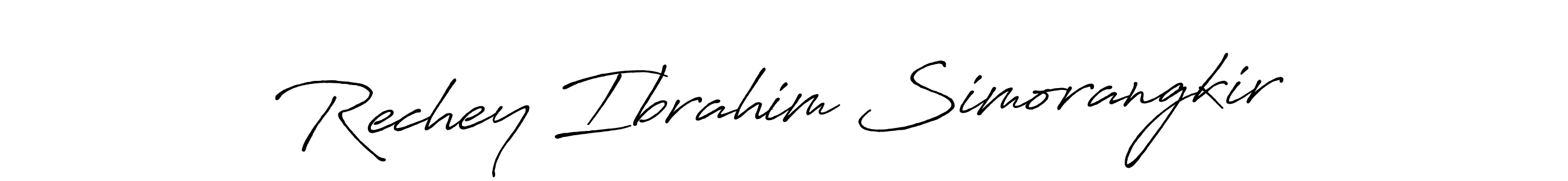 Create a beautiful signature design for name Rechey Ibrahim Simorangkir. With this signature (Antro_Vectra_Bolder) fonts, you can make a handwritten signature for free. Rechey Ibrahim Simorangkir signature style 7 images and pictures png