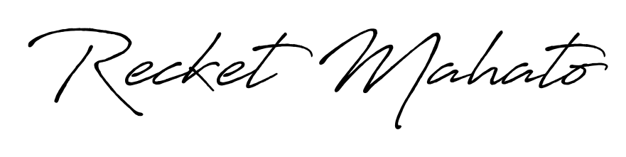 You can use this online signature creator to create a handwritten signature for the name Recket Mahato. This is the best online autograph maker. Recket Mahato signature style 7 images and pictures png