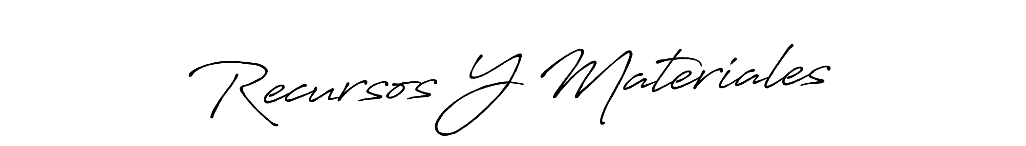 How to make Recursos Y Materiales name signature. Use Antro_Vectra_Bolder style for creating short signs online. This is the latest handwritten sign. Recursos Y Materiales signature style 7 images and pictures png