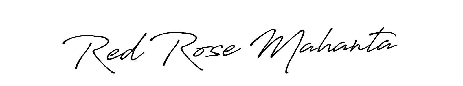 How to make Red Rose Mahanta name signature. Use Antro_Vectra_Bolder style for creating short signs online. This is the latest handwritten sign. Red Rose Mahanta signature style 7 images and pictures png