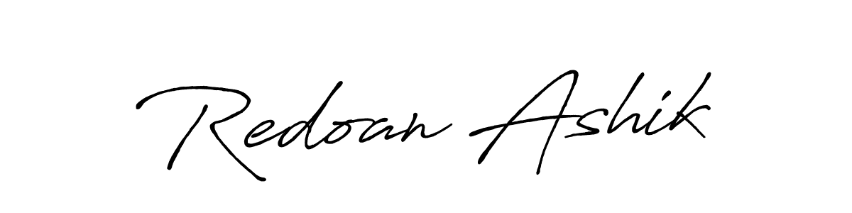 Redoan Ashik stylish signature style. Best Handwritten Sign (Antro_Vectra_Bolder) for my name. Handwritten Signature Collection Ideas for my name Redoan Ashik. Redoan Ashik signature style 7 images and pictures png