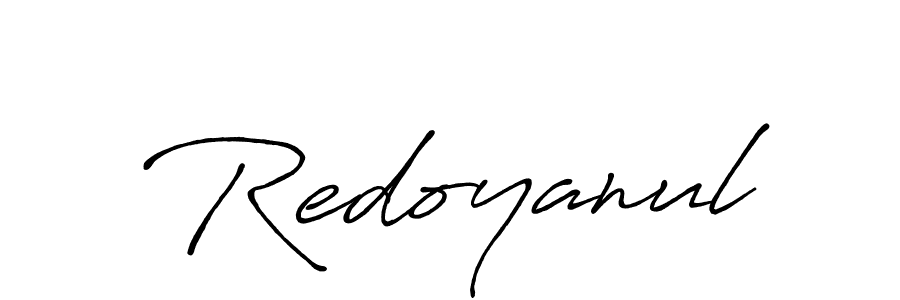 Use a signature maker to create a handwritten signature online. With this signature software, you can design (Antro_Vectra_Bolder) your own signature for name Redoyanul. Redoyanul signature style 7 images and pictures png