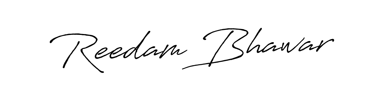 Use a signature maker to create a handwritten signature online. With this signature software, you can design (Antro_Vectra_Bolder) your own signature for name Reedam Bhawar. Reedam Bhawar signature style 7 images and pictures png