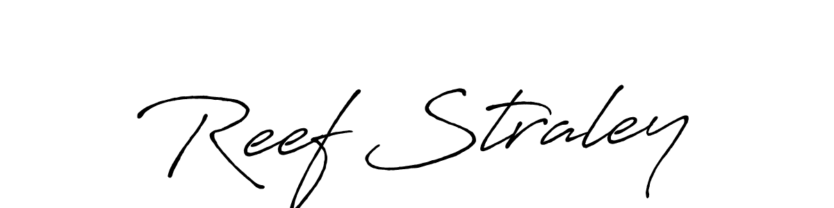 Make a beautiful signature design for name Reef Straley. With this signature (Antro_Vectra_Bolder) style, you can create a handwritten signature for free. Reef Straley signature style 7 images and pictures png