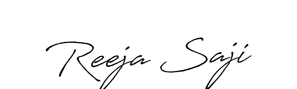 Similarly Antro_Vectra_Bolder is the best handwritten signature design. Signature creator online .You can use it as an online autograph creator for name Reeja Saji. Reeja Saji signature style 7 images and pictures png
