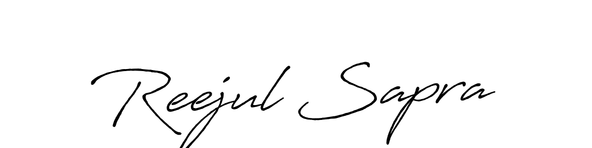 Use a signature maker to create a handwritten signature online. With this signature software, you can design (Antro_Vectra_Bolder) your own signature for name Reejul Sapra. Reejul Sapra signature style 7 images and pictures png