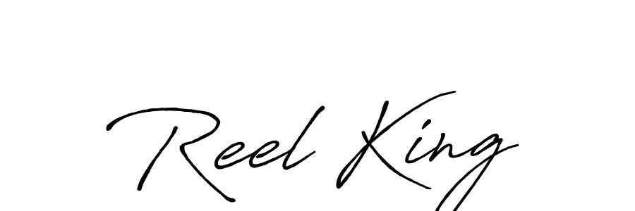 if you are searching for the best signature style for your name Reel King. so please give up your signature search. here we have designed multiple signature styles  using Antro_Vectra_Bolder. Reel King signature style 7 images and pictures png