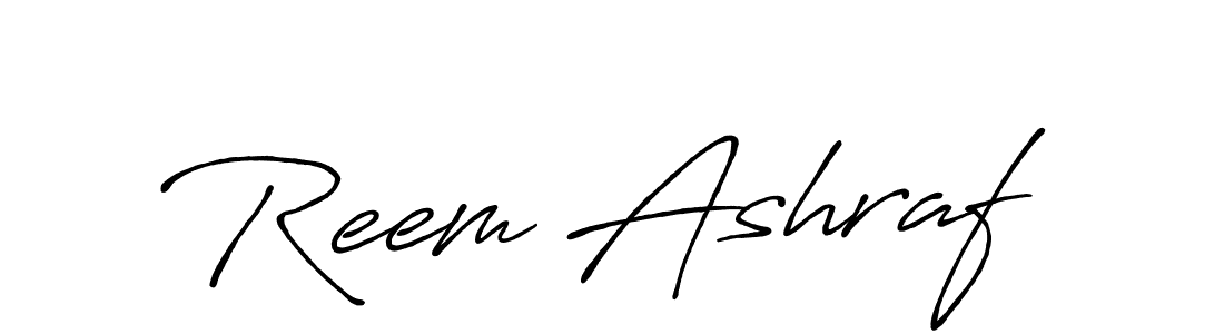 How to make Reem Ashraf name signature. Use Antro_Vectra_Bolder style for creating short signs online. This is the latest handwritten sign. Reem Ashraf signature style 7 images and pictures png