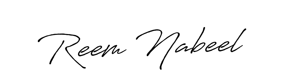 How to make Reem Nabeel signature? Antro_Vectra_Bolder is a professional autograph style. Create handwritten signature for Reem Nabeel name. Reem Nabeel signature style 7 images and pictures png