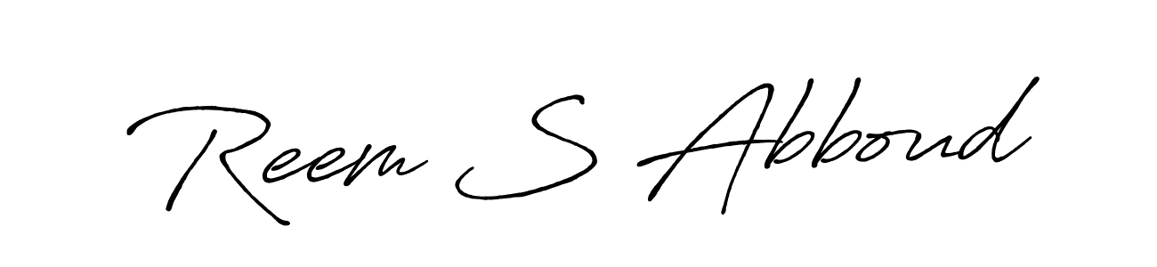 Use a signature maker to create a handwritten signature online. With this signature software, you can design (Antro_Vectra_Bolder) your own signature for name Reem S Abboud. Reem S Abboud signature style 7 images and pictures png