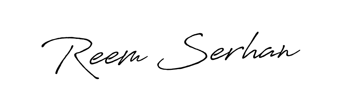 Design your own signature with our free online signature maker. With this signature software, you can create a handwritten (Antro_Vectra_Bolder) signature for name Reem Serhan. Reem Serhan signature style 7 images and pictures png