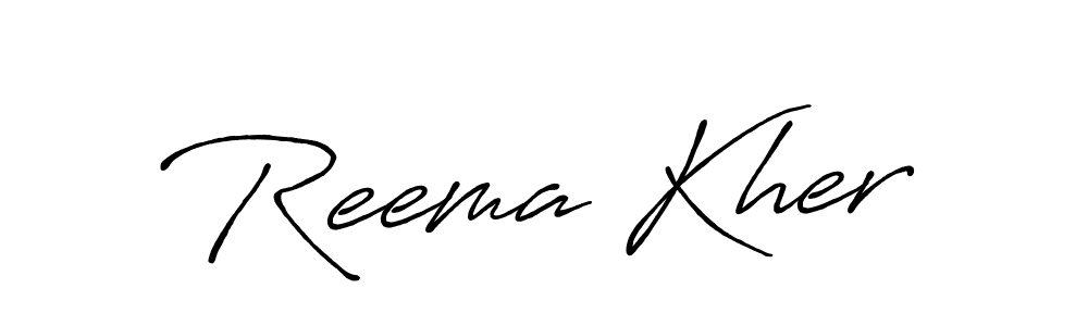 Also You can easily find your signature by using the search form. We will create Reema Kher name handwritten signature images for you free of cost using Antro_Vectra_Bolder sign style. Reema Kher signature style 7 images and pictures png