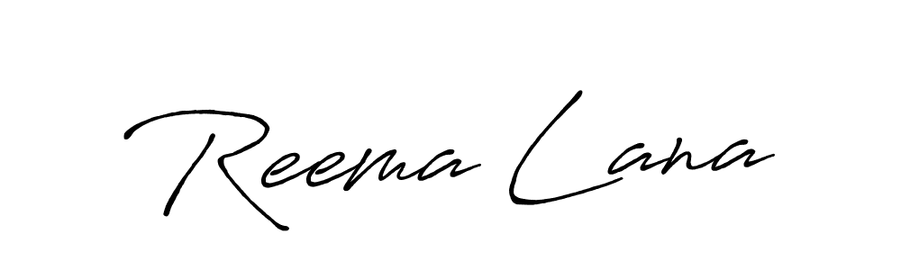 Make a beautiful signature design for name Reema Lana. With this signature (Antro_Vectra_Bolder) style, you can create a handwritten signature for free. Reema Lana signature style 7 images and pictures png