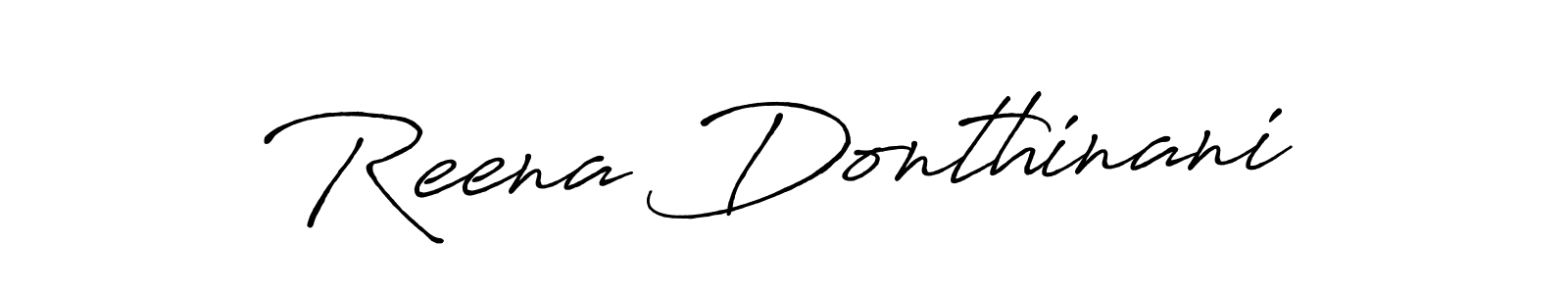 Create a beautiful signature design for name Reena Donthinani. With this signature (Antro_Vectra_Bolder) fonts, you can make a handwritten signature for free. Reena Donthinani signature style 7 images and pictures png