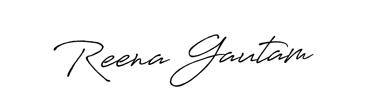 The best way (Antro_Vectra_Bolder) to make a short signature is to pick only two or three words in your name. The name Reena Gautam include a total of six letters. For converting this name. Reena Gautam signature style 7 images and pictures png