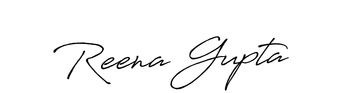 Reena Gupta stylish signature style. Best Handwritten Sign (Antro_Vectra_Bolder) for my name. Handwritten Signature Collection Ideas for my name Reena Gupta. Reena Gupta signature style 7 images and pictures png