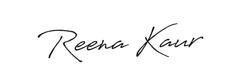 Make a beautiful signature design for name Reena Kaur. With this signature (Antro_Vectra_Bolder) style, you can create a handwritten signature for free. Reena Kaur signature style 7 images and pictures png