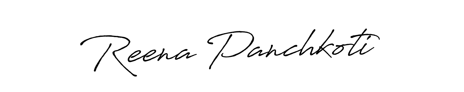 The best way (Antro_Vectra_Bolder) to make a short signature is to pick only two or three words in your name. The name Reena Panchkoti include a total of six letters. For converting this name. Reena Panchkoti signature style 7 images and pictures png