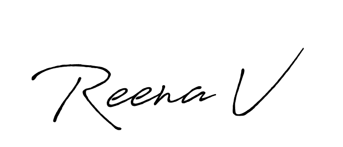 You should practise on your own different ways (Antro_Vectra_Bolder) to write your name (Reena V) in signature. don't let someone else do it for you. Reena V signature style 7 images and pictures png