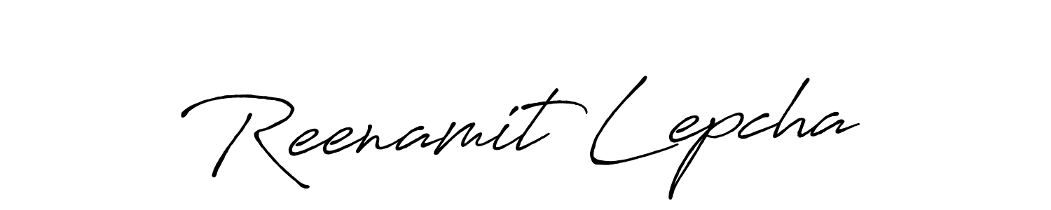 Make a beautiful signature design for name Reenamit Lepcha. With this signature (Antro_Vectra_Bolder) style, you can create a handwritten signature for free. Reenamit Lepcha signature style 7 images and pictures png