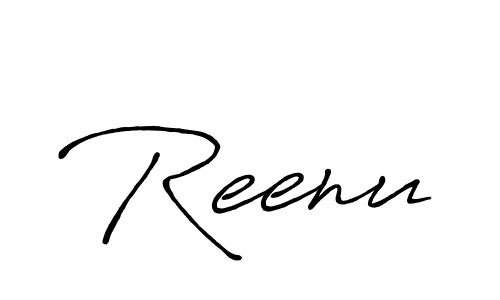 Use a signature maker to create a handwritten signature online. With this signature software, you can design (Antro_Vectra_Bolder) your own signature for name Reenu. Reenu signature style 7 images and pictures png