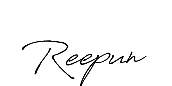 How to make Reepun name signature. Use Antro_Vectra_Bolder style for creating short signs online. This is the latest handwritten sign. Reepun signature style 7 images and pictures png