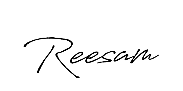 Make a beautiful signature design for name Reesam. With this signature (Antro_Vectra_Bolder) style, you can create a handwritten signature for free. Reesam signature style 7 images and pictures png